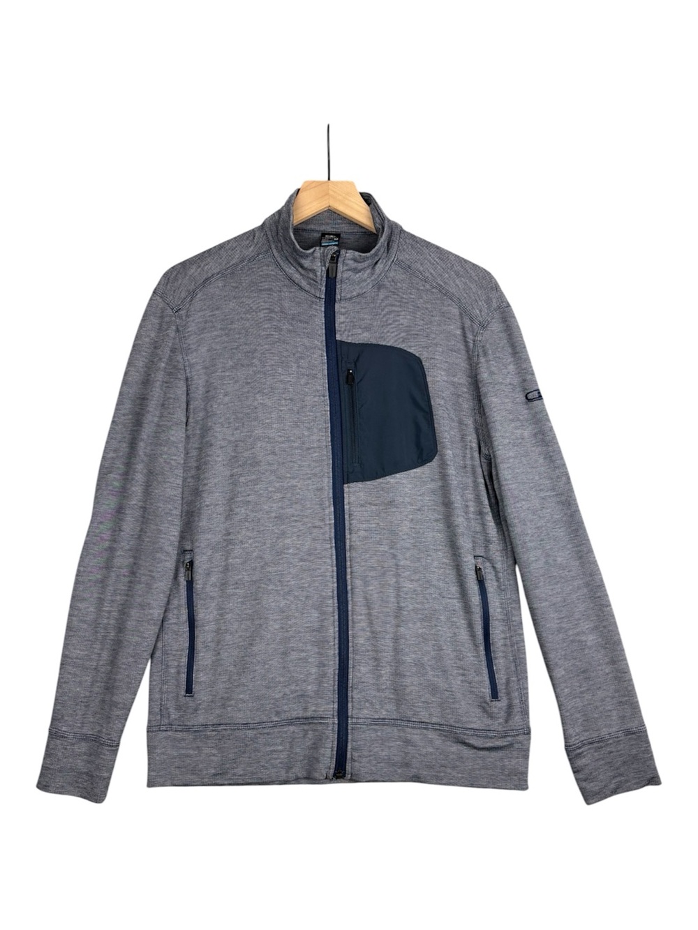 Icebreaker Merino Full Zip Jacket Mens Medium Blue Cool Lite Lightweight